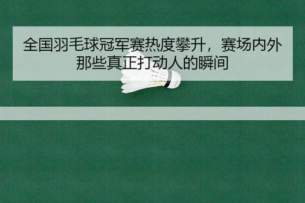 全国羽毛球冠军赛热度攀升，赛场内外那些真正打动人的瞬间
